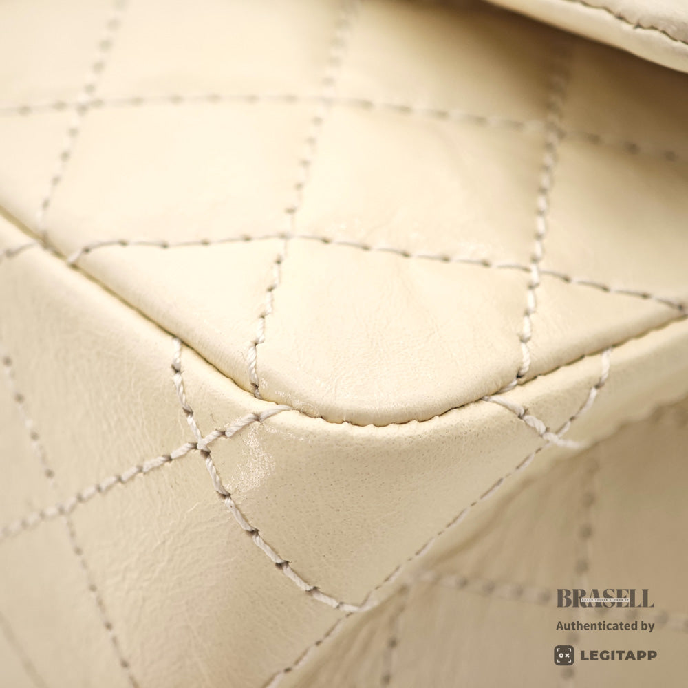 CHANEL 2.55 Matelasse Leather White Chain Shoulder Bag 【ImportFeeFREE】