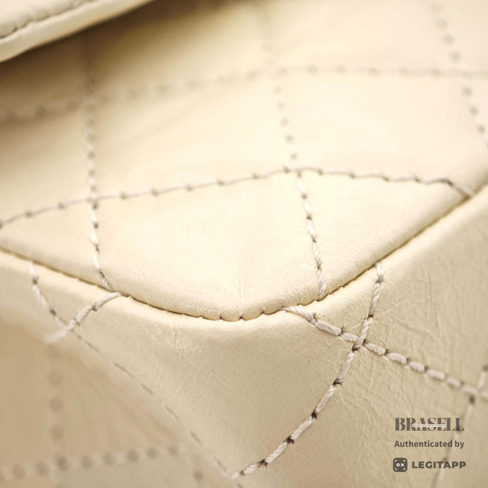 CHANEL 2.55 Matelasse Leather White Chain Shoulder Bag 【ImportFeeFREE】