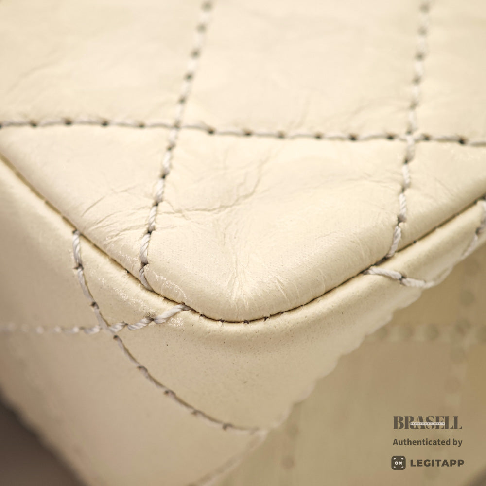 CHANEL 2.55 Matelasse Leather White Chain Shoulder Bag 【ImportFeeFREE】
