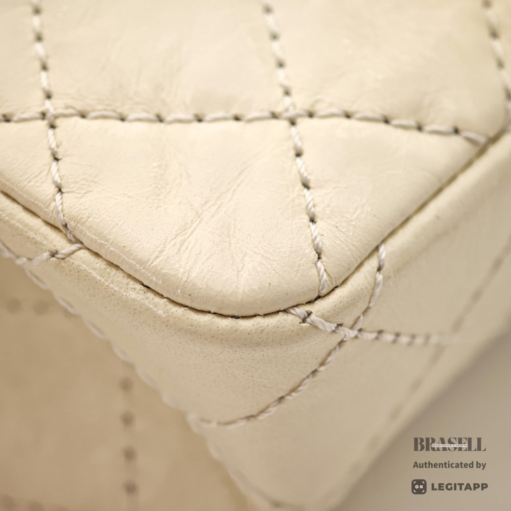 CHANEL 2.55 Matelasse Leather White Chain Shoulder Bag 【ImportFeeFREE】