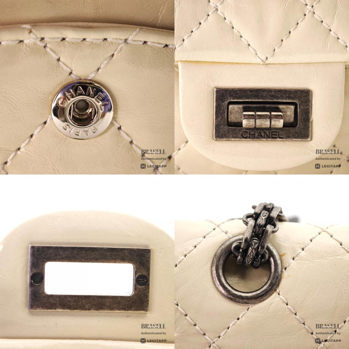 CHANEL 2.55 Matelasse Leather White Chain Shoulder Bag 【ImportFeeFREE】