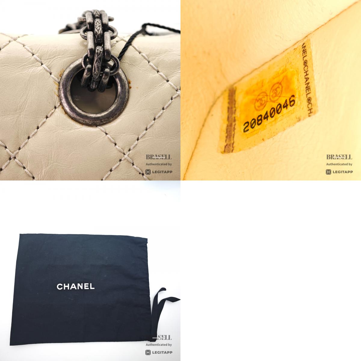CHANEL 2.55 Matelasse Leather White Chain Shoulder Bag 【ImportFeeFREE】