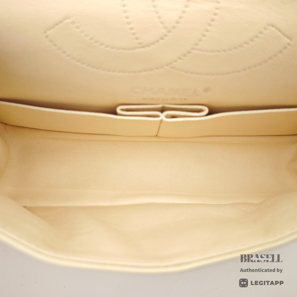 CHANEL 2.55 Matelasse Leather White Chain Shoulder Bag 【ImportFeeFREE】