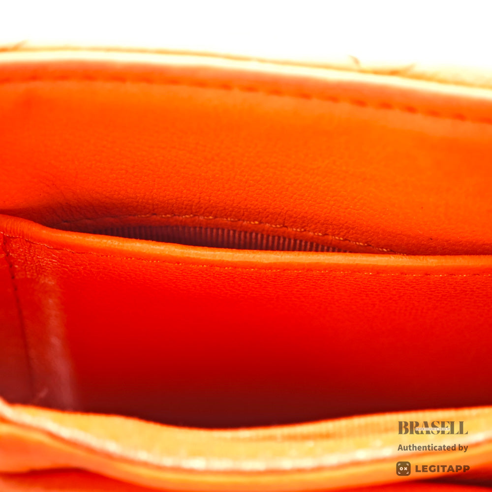 CHANEL Matelasse CC Logo Lambskin Orange Mini Wallet 【ImportFeeFREE】