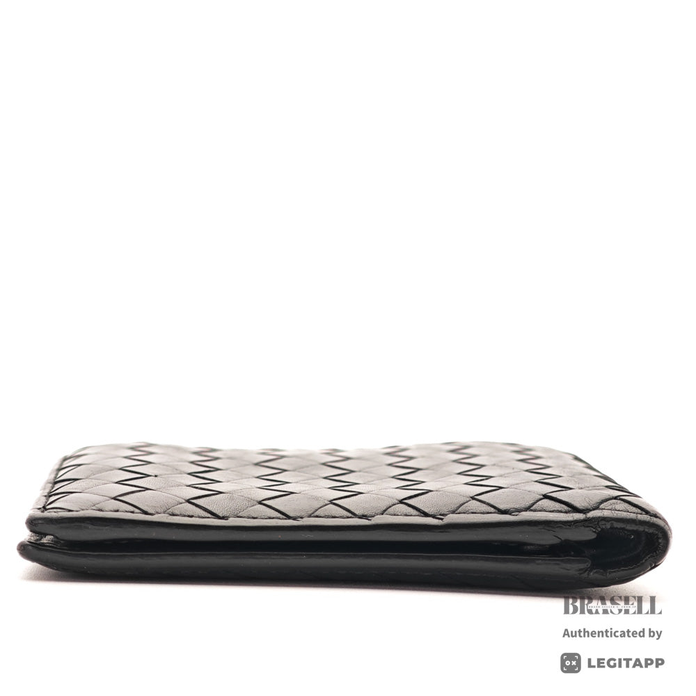 BOTTEGA VENETA Intrecciato Leather Black Bifold Wallet 【ImportFeeFREE】