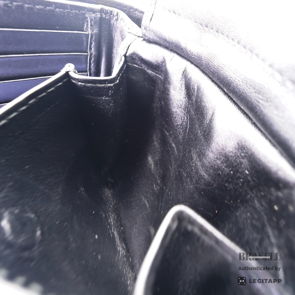 BOTTEGA VENETA Intrecciato Leather Black Bifold Wallet 【ImportFeeFREE】