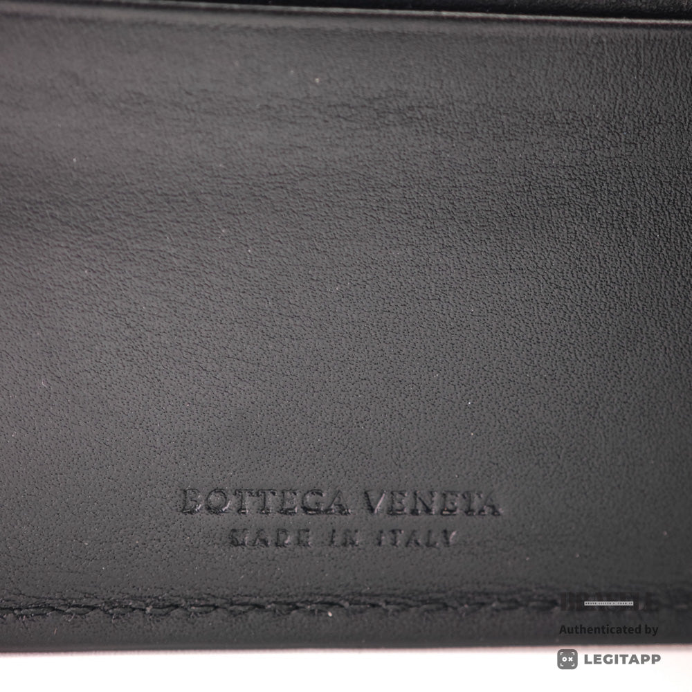 BOTTEGA VENETA Intrecciato Leather Black Bifold Wallet 【ImportFeeFREE】
